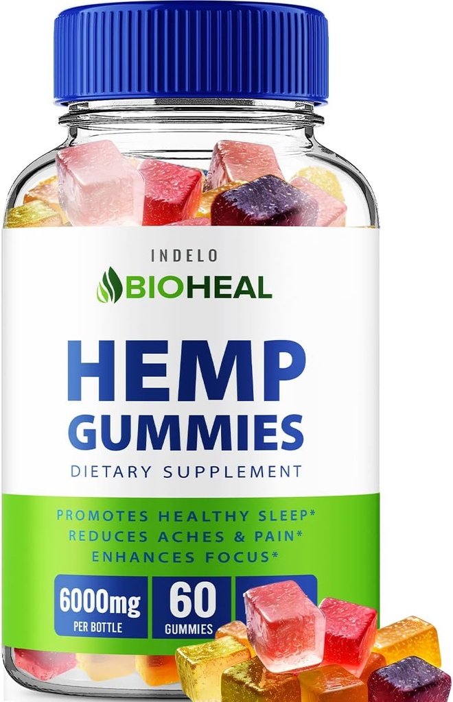 BioHeal Hemp Gummies - Hemp Seed Extract Bio Heal Hemp Gummies Tinnitus Herbal Supplement、健康とウェルネスサポート、すべての Natual Hemp Gummy Advanced Formula(60 Gummies)