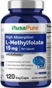 NusaPure L の Methylfolate 15mg、120 の Veggie のカプセル、Bioperine