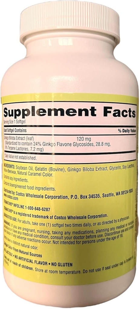 Gingko Biloba TRU Nature 120mg 340 softgel 1パック