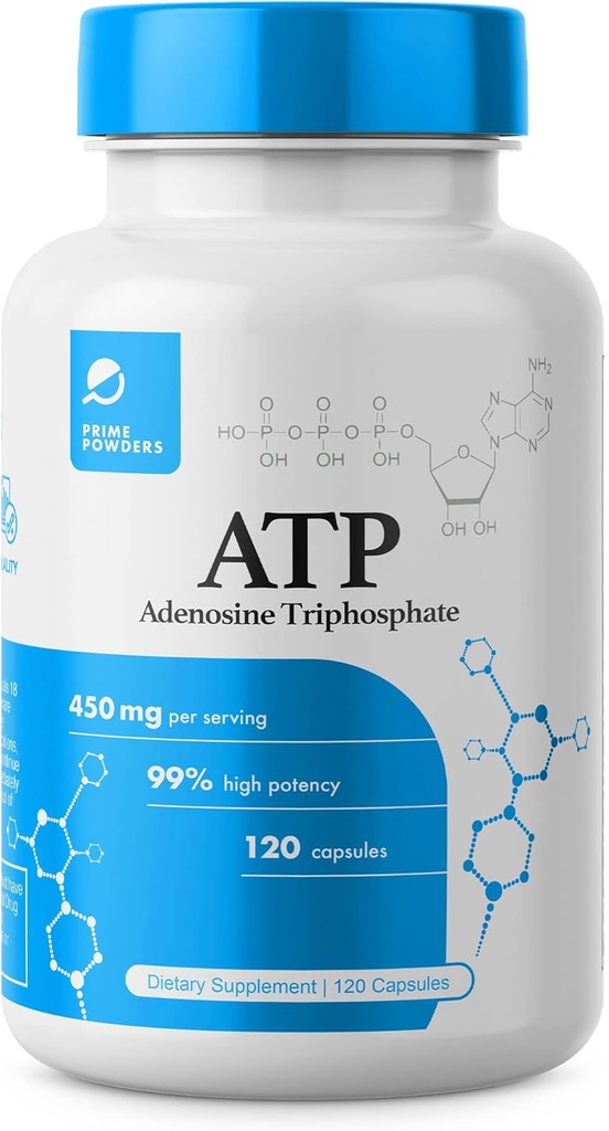 ATPカプセル - 120カプセル - Adenosine Triphosphate Disodium - 400mg/サービング - ブーストエネルギー耐久性スタミナ