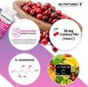 女性、ビタミンCおよび女性のVaginal ProbioticのためのDのMannoseの補足が付いているクランベリーPACs -尿路の健康のためのLactobacillusおよびBifidobacteriumの緊張を含む60 Femuni UTHのカプセル