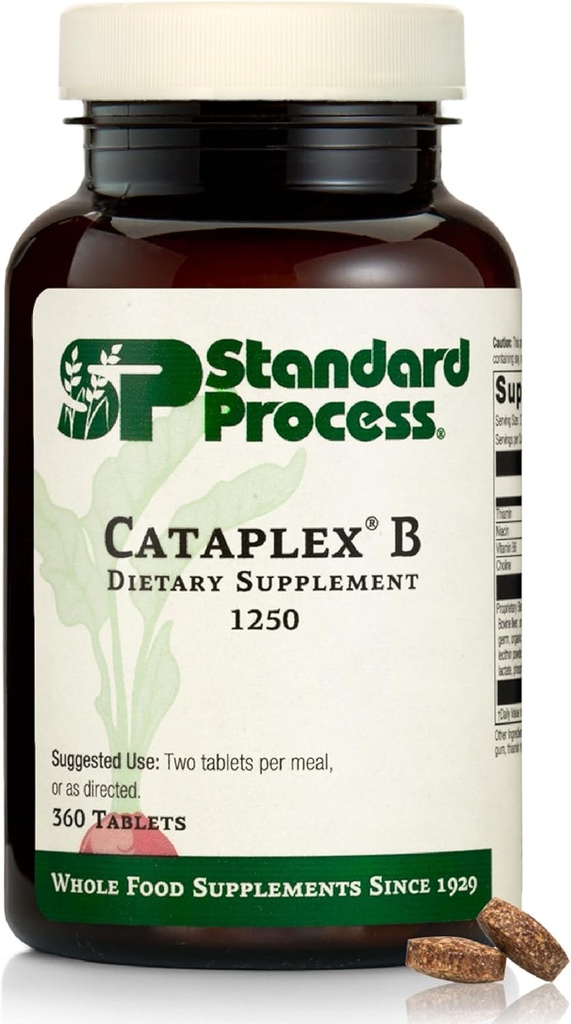 Standard Process Cataplex B - Whole Food Formula with Niacin, Vitamin B6, Thiamine, and Inositol for Heart Health, Metabolism, and Cholesterol Maintenance - 360 Tablets