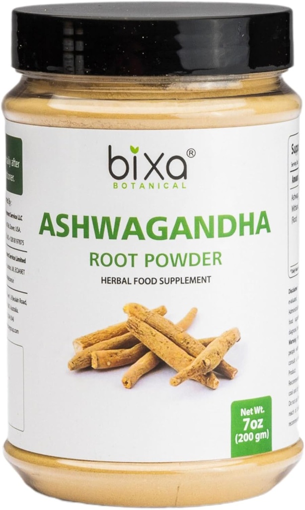 Bixa BOTANICAL Ashwagandha Root Powder (Withania Somnifera Root) | インドのGinseng- ベスト 再エナジャイザー&免疫ブースター | ハーブサプリメント. (7 Ounce (1のパック)、Ashwagandhaの粉)