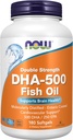 NOW Foods Supplements, DHA-500 with 250 EPA, Molecularly Distilled, Supports Brain Health*, 180 Softgels