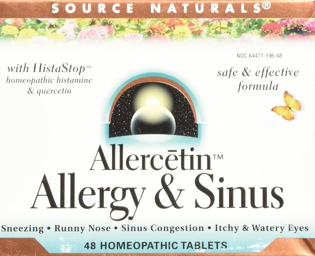 Source Naturals Allercetin Allergy&Sinus、ホメオパシー錠、48錠