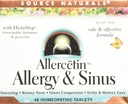 Source Naturals Allercetin Allergy&Sinus、ホメオパシー錠、48錠