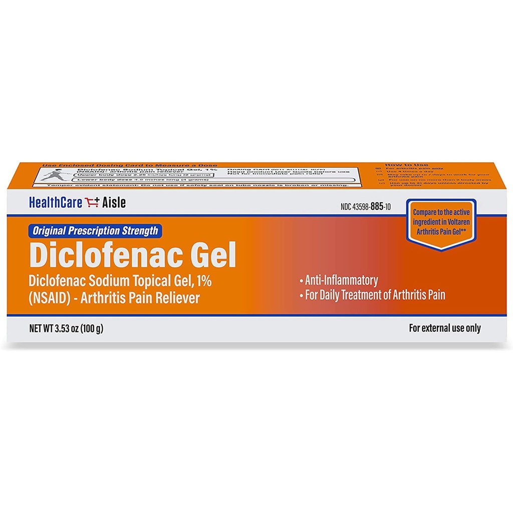 HealthCareAisle Diclofenac ゲル、1%、関節炎の痛みの軽減 - 100 g の管 - 元の規定強度(NSAID)
