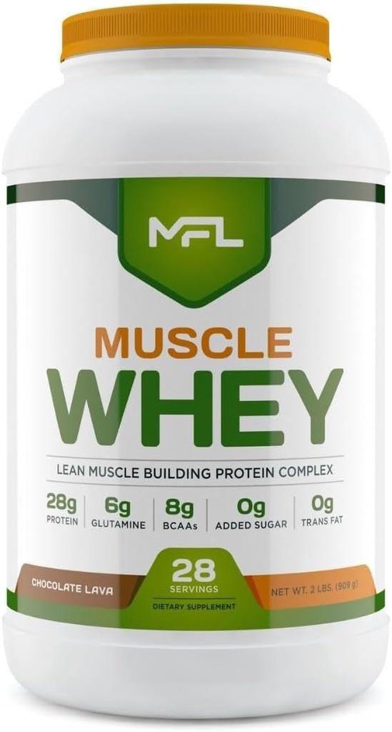 MFL 筋肉乳たんぱく質 l 28g たんぱく質 l 8g BCAAs l Keto フレンドリー l 低炭水化物 l 2 lbs (チョコレート Lava)
