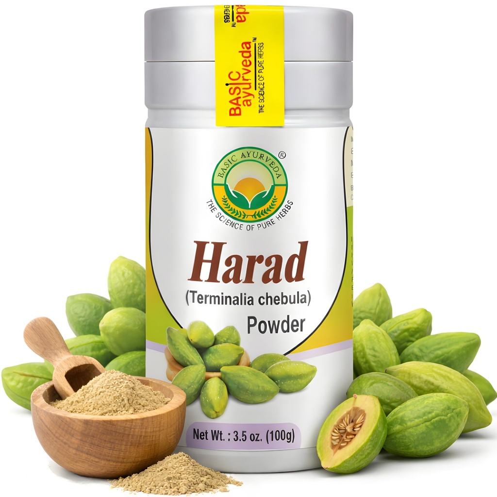 BASIC AYURVEDA Haritaki Powder | 3.53 Oz (100g) | オーガニック 原薬パウダー | ナチュラル ターミナル シブラ