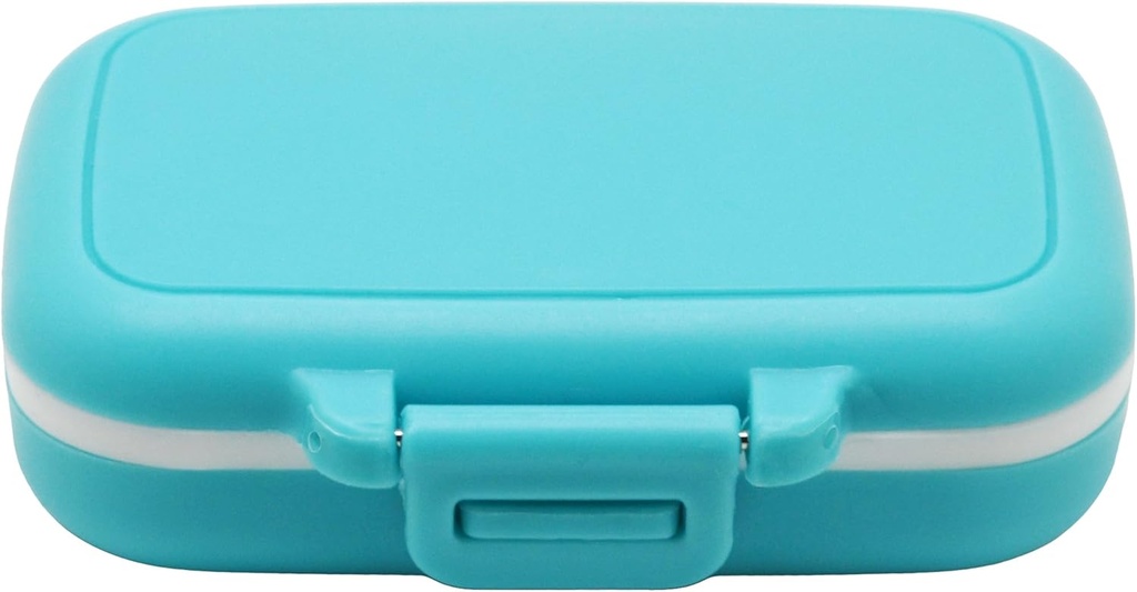 ポケットまたは財布のための小さなピイルボックスサプリメントケース - 3取り外し可能なコンパートメント旅行薬用キャリーケース - 毎日のビタミンオルガナイザーボックス(青)