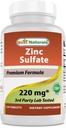 ベストナチュラルズ亜鉛硫酸塩220mg 120錠 - 米国製3rdパーティラボ - グルテンフリー&非GMO