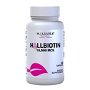 Hallusaナチュラルビオチンカプセル10,000 mcgヘルシーヘア、スキン&ネイル - Pastillasパララカリダデルカベロ - Crecimiento del Cabello - Crecimiento de la Barba - Alopecia y calvicie - 60カプセル