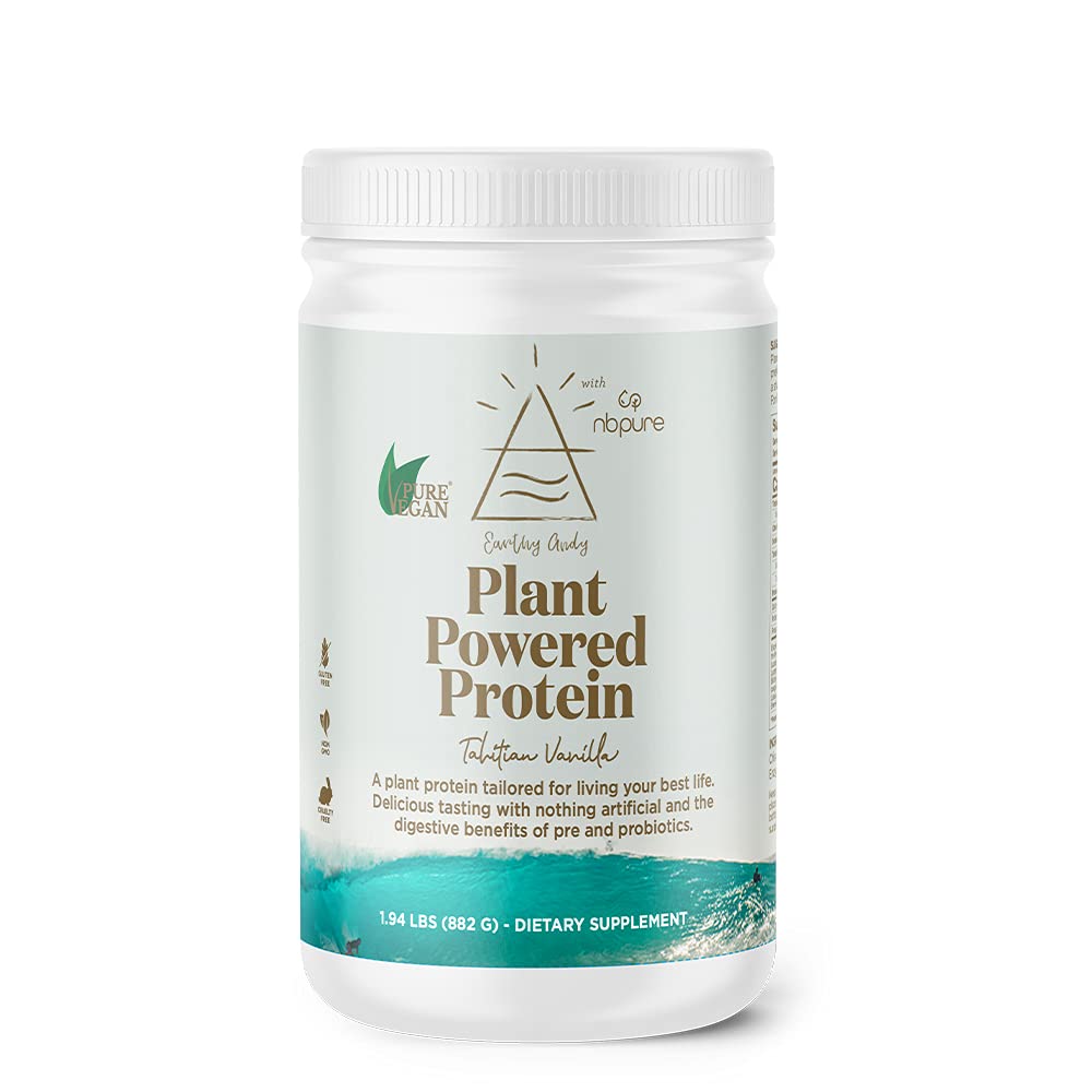 nbpure Earthy Andyの植物の動力を与えられた蛋白質、グルテンフリー、非GMOの残酷な自由なエンドウ豆蛋白質の粉、バニラ、30のサービング