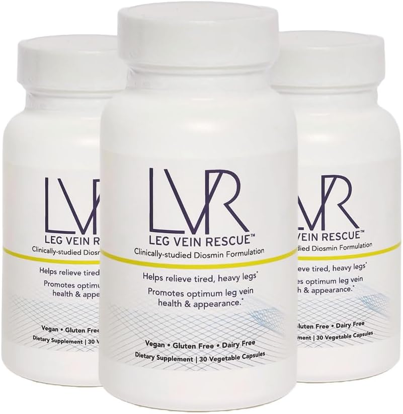 Clinically Studied Diosmin Varicose Vein and Leg Circulation Support 90 Day Supply - Spider Veins & Leg Edema Relief Citrus Bioflavonoids Natural Health Supplement (90 Capsules)