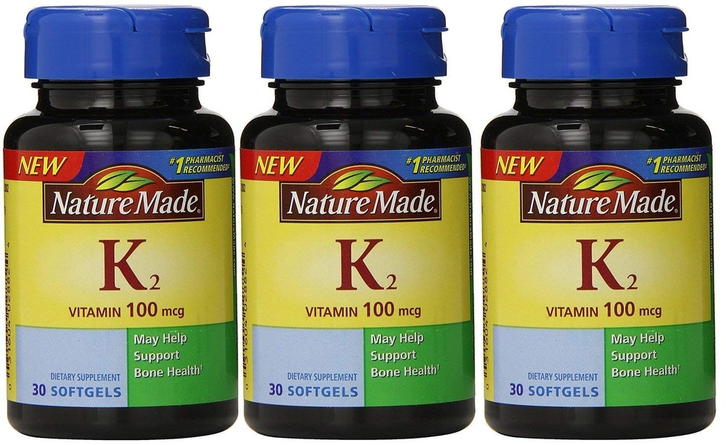 自然作りたビタミンK2 100 mcg Softgels 30 (3) (パッケージ 5 月 Vary)