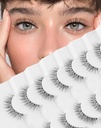 自然な偽のまつげの明確なバンド 鞭の自然な一見のJiocolorのWispyのどのミンクのLashesのDemiwispiesの偽のLahes 12MM 7組のWispyの夢(7mm-12mm)