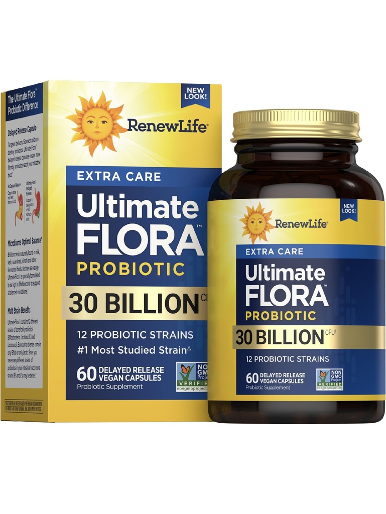 RenewLife Extra Care Ultimate FLORA Probiotic、60カプセル