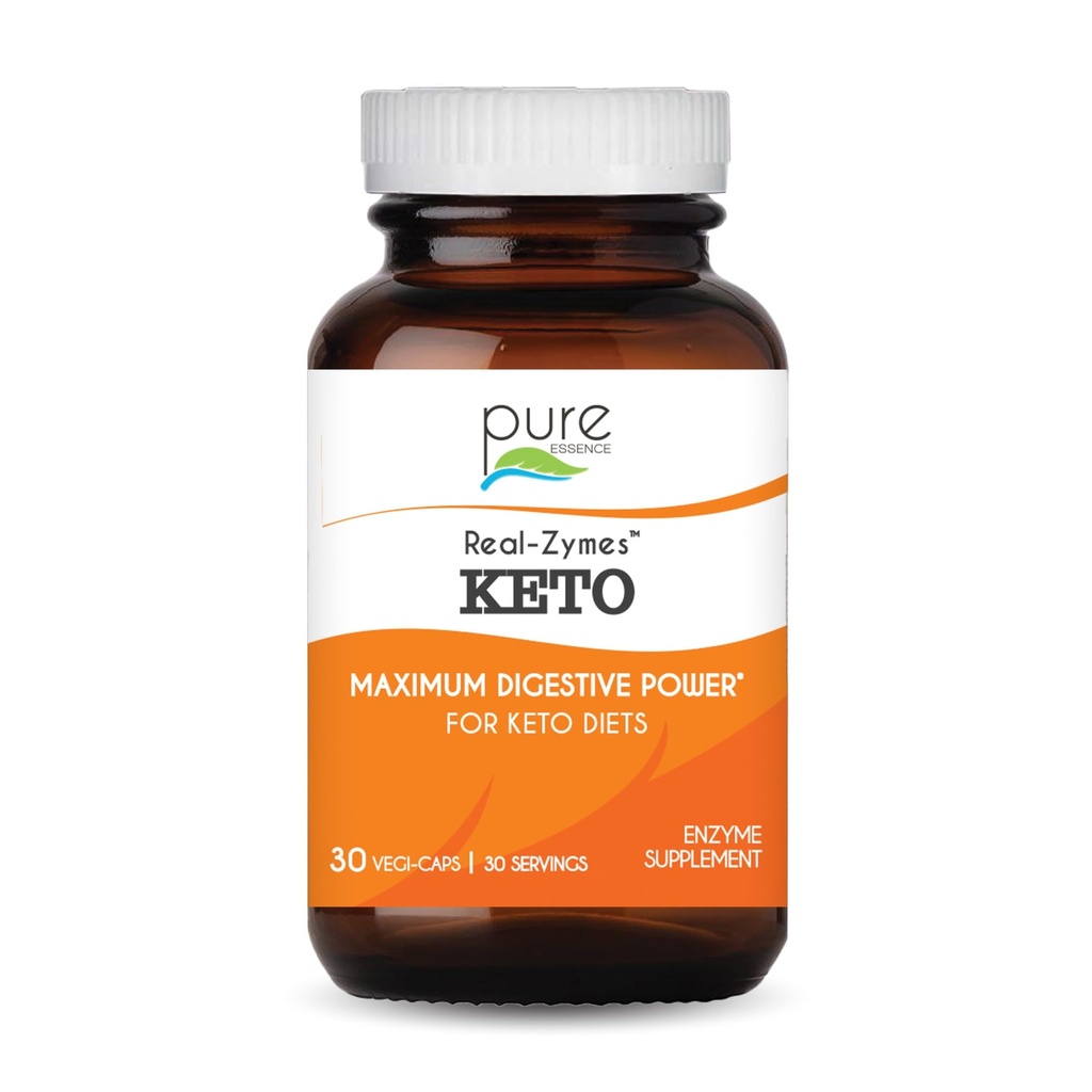 Real-ZymesTM KETO 消化酵素 より良い消化のためのプロバイオティクスとサプリメント - ブロッキング、ガス、ベタチ、Diarrhea、便秘、IBSなどの救済のための自然なサポート - 30 キャップ