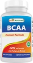 ベストナチュラル BCAA ブランチチェーン アミノ酸, サービングあたり 3200mg, 400 カプセル - 医薬品グレード - 100% 純粋なインスタント化されたフォーミュラ | プレ/ポストワークアウト ボディービルのサプリメント | ブースト 筋肉の成長
