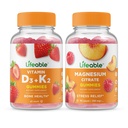 通気性のビタミンD3 +ビタミンK2 +マグネシウム85mg、グミーズバンドル - 偉大なテイスティング、ビタミンサプリメント、グルテンフリー、GMOフリー、Chewable Gummy