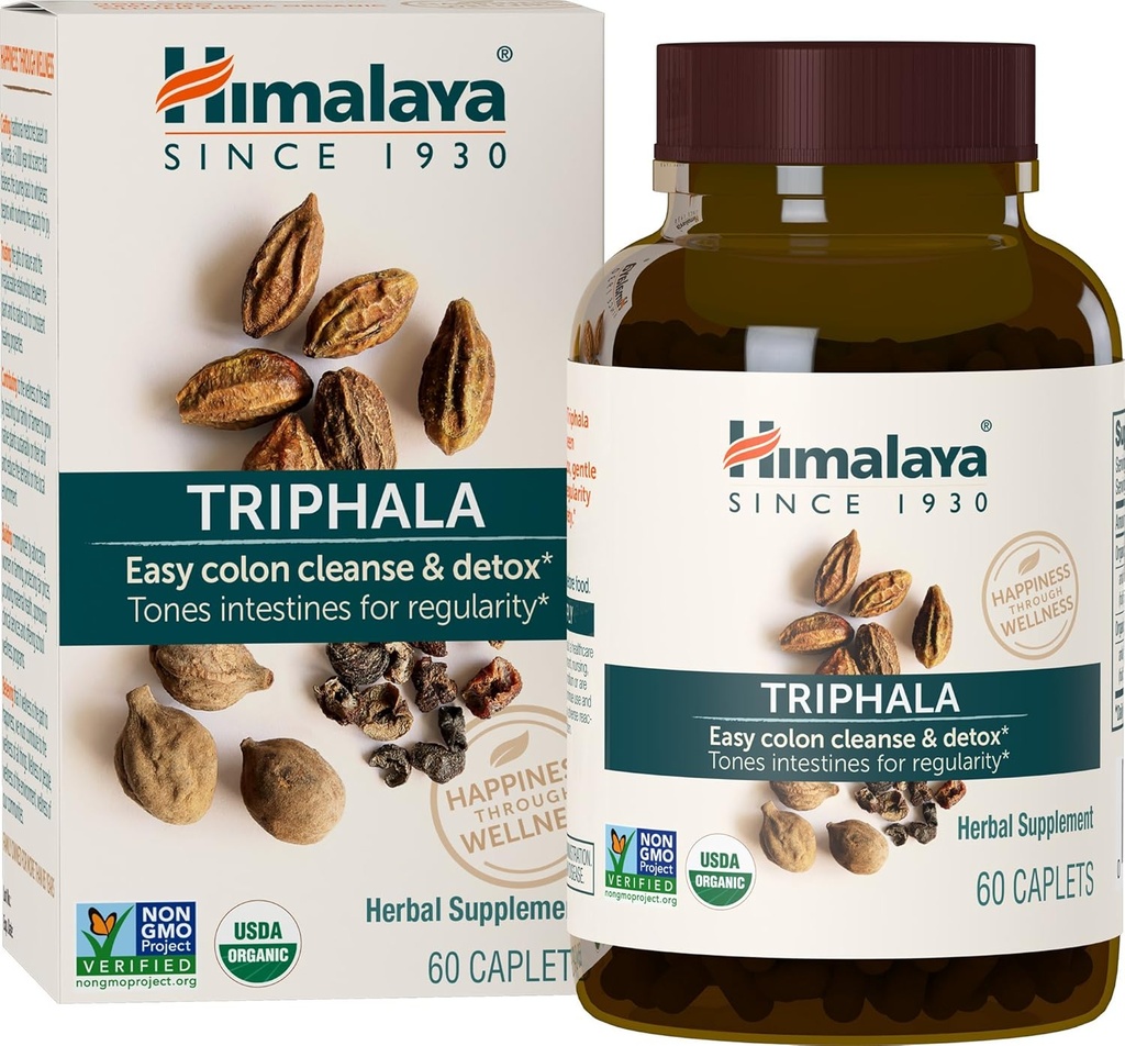 ヒマラヤの有機性 Triphala、コロンクレンス、デトックス及び時事の便秘のための供給2か月の供給、USDAは有機性、非GMO、グルテンフリー、エキス及び粉の草の補足、688のmg、60のカプレットを証明しました