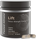 Fasted Athlete Lift | Nootropic | Lions Mane, Creatine, Caffeine | Mushroom Supplement | Supports Focus, Memory, Energy, Brain Fog | 60 Capsules