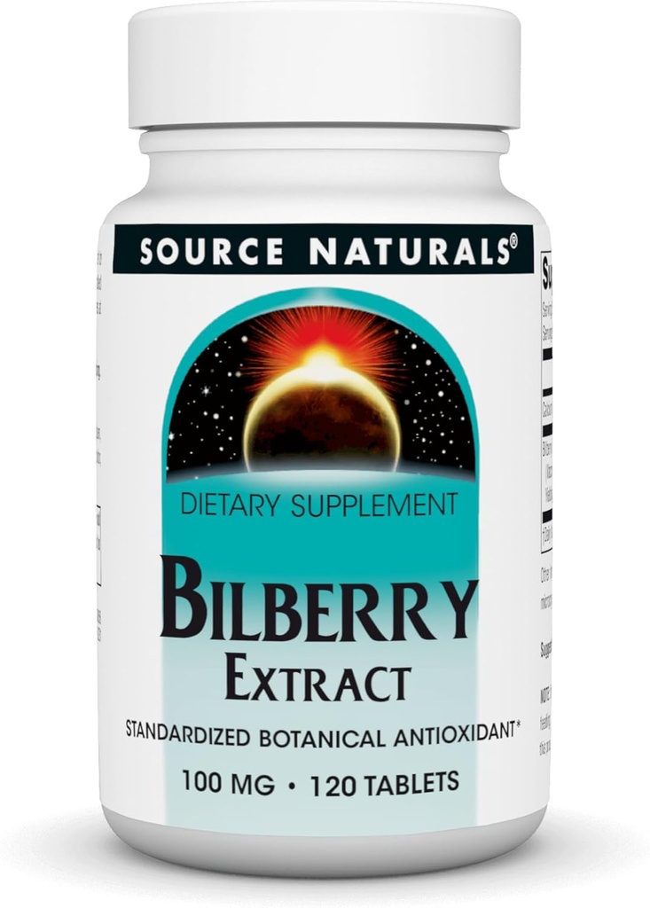 源のNaturalsのBilberryのエキスは植物の酸化防止剤- 100のmg、120のタブレットを標準化しました