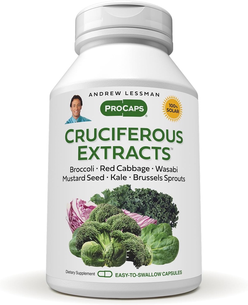 ANDREW LESSMAN Cruciferous Extracts 30 カプセル - Broccoli、赤いキャベツ、マスタードシード、ワサビ、ブリュッセルSprouts、カレ抽出物の高レベル、添加物なし