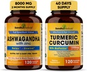 Sandhu Herbals Organic 4in1 Ashwagandha w/Zinc & Organic Turmeric Curcumin w/Bioperine Black Pepper Extract|サポート免疫システム|非GMO