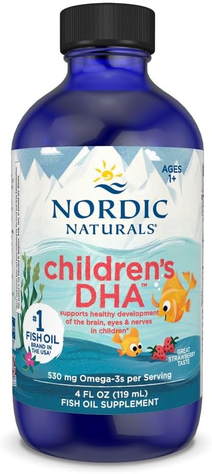 ノルディックナチュラルズ子供用DHA、いちご - 4 オンズキッズ用- 530 mg Omega-3 with EPA&DHA - 脳開発と機能 - 非GMO - 48 サービング