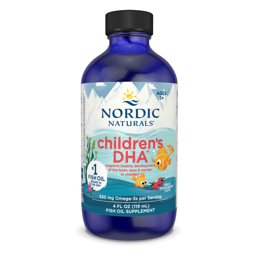 ノルディックナチュラルズ子供用DHA、いちご - 4 オンズキッズ用- 530 mg Omega-3 with EPA&DHA - 脳開発と機能 - 非GMO - 48 サービング
