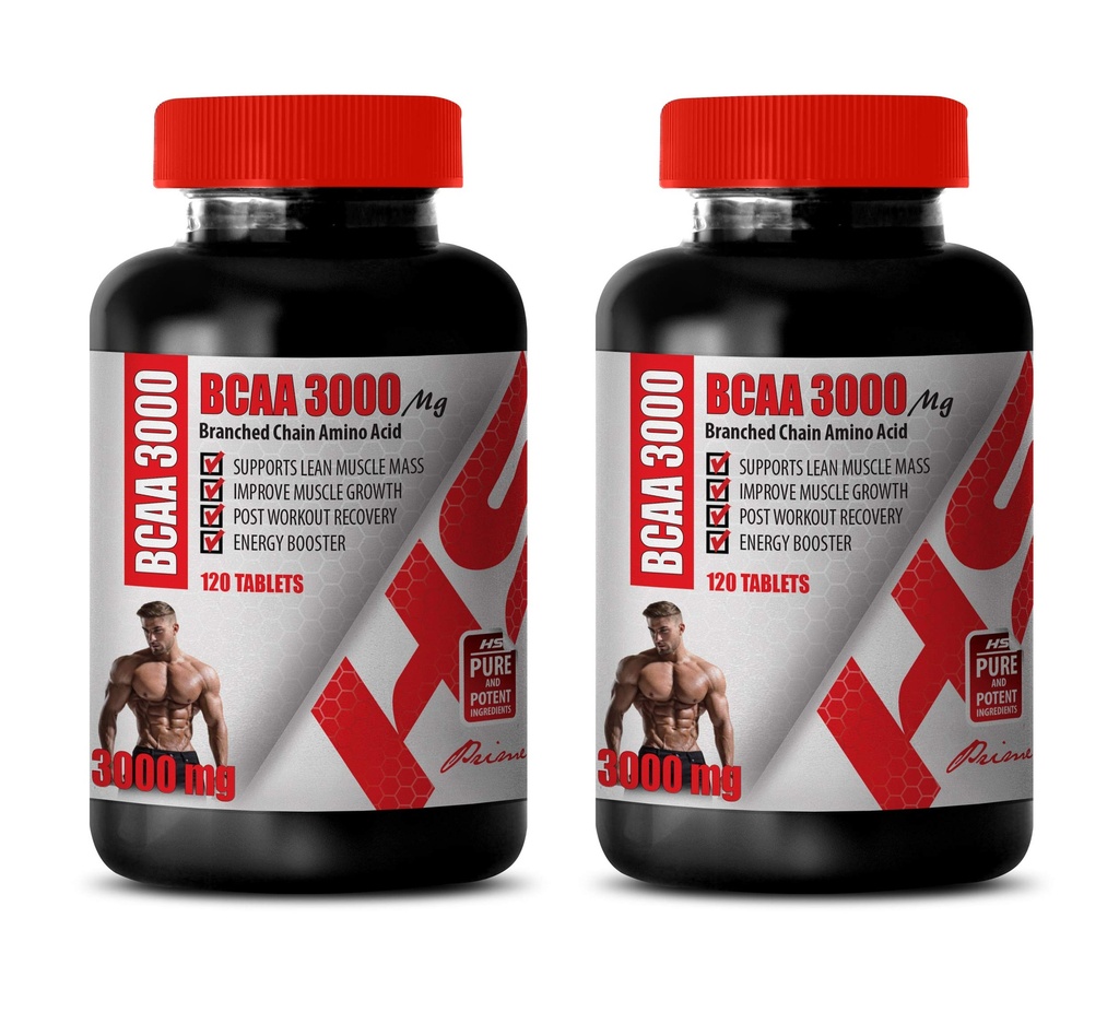 男性のための筋肉ビルダーの丸薬 - 粒状鎖のアミノ酸 - BCAA 3000MG - bcaa 列車および回復 - 2 本のびん 240 のタブレット