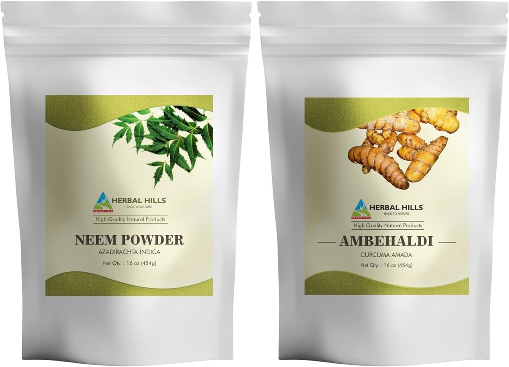 Neemの葉の粉およびAmbehaldiのタービン粉2のコンボの16 Ozのパック