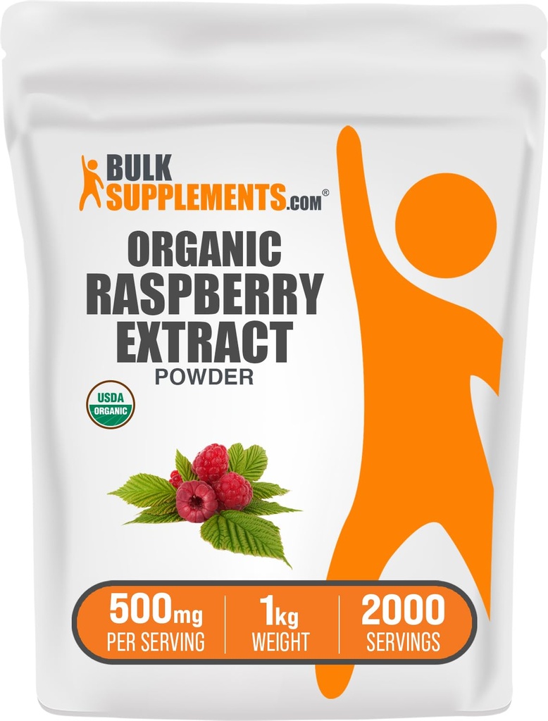 BulkSupplements.comオーガニックラズベリーエキスパウダー - ラズベリーフルーツ、抗酸化物質、ハーブサプリメント - グルテンフリー、1kg(2.2ポンド)(パッケージ1)