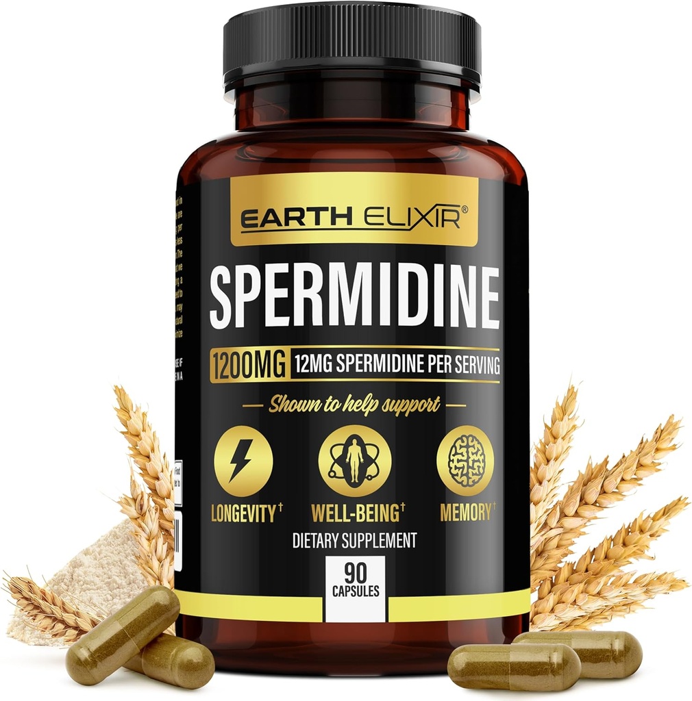 地球のエリクサーSpermidineは1200mg (90のカプセル)を-反老化-第3党テストしました(12mgのSpermidineの粉)最高の純度- 100%の純粋なEspermidina発酵させた熱ゲルムのエキス- NMN ソリューション