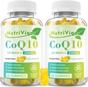 CoQ10グミー、コエンザイムQ10サプリメント200mg、セルラーエネルギーと免疫の健康のための高吸収コク10サプリメント、ビーガン、グルテンフリー、パイナップル味、120カウント