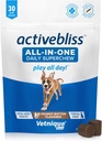 Vetnique Labs Activebliss Dog Multivitamin - グルコサミン、オメガ3、共同、消化器、および免疫サポートのための消化酵素&プロバイオティクス - 最適な健康のための犬のビタミン、30カウント