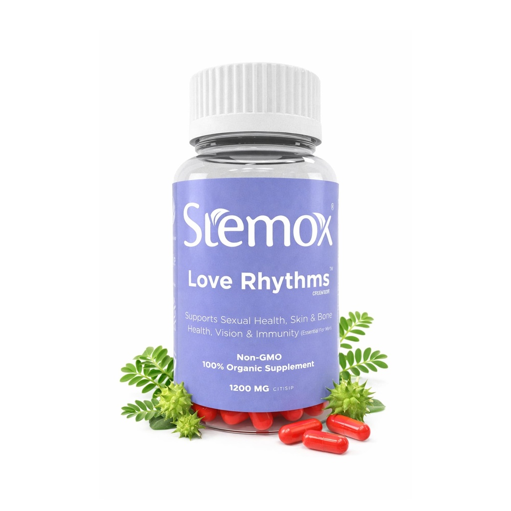 男性のための愛のリズムL-アルギニン500MG&Tribulus Terrestris - スタミナ&バイタリティサポート - 非GMO、男性のための100%オーガニックサプリメント - アクティブライフスタイル&フィジカルウェルネス - 60カプセル