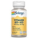 SOLARAYビタミンD3 K2 - 骨の健康と免疫サポートサプリメント - 5000 IUビタミンDをVit D3と50 mcgビタミンK2としてMenoquinone MK7、大豆なし、60日保証、120 サーブ、120 野菜
