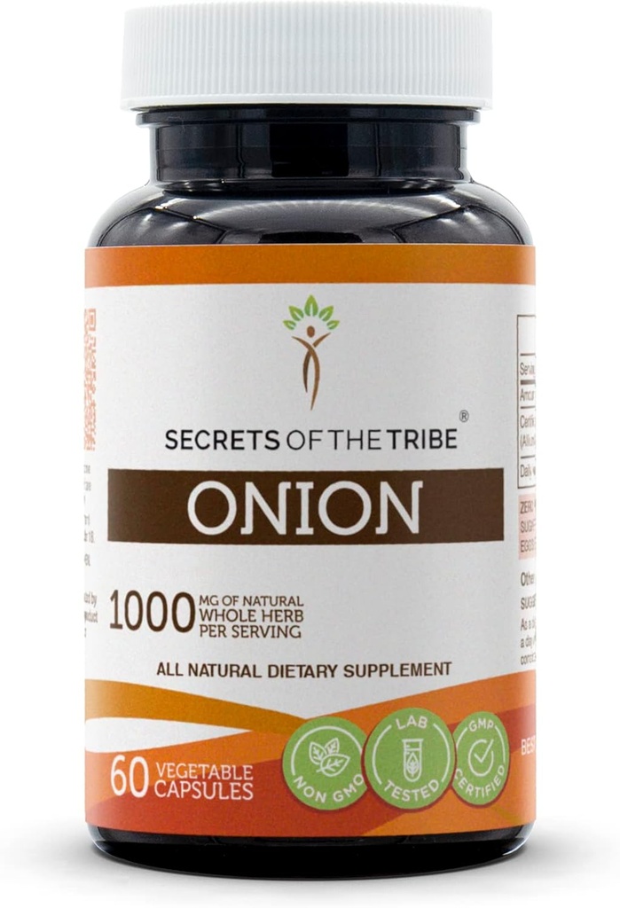 Secrets of the Tribe Onion 60 Capsules, 1000 mg, Onion (Allium Cepa) Dried Bulb (60 Capsules)