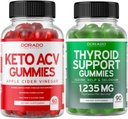 Keto ACV Gummies (60 カウント) アドバンスト・ウェイト・ロス・フォーミュラと甲状腺サポート (90 カウント) アシュワガンダとのサポート・サプリメント, ヨウ素, 膀胱炎, ケルプ&シサンドラ - 非GMO, ビーガン&米国製