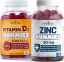NEW AGE Immune Defense Combo - 2 Pack - Vitamin D3 Gummies 5000 IU 125mcg & High Potency Zinc Gummies, Immune Booster 120 Count