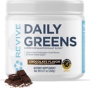 Revive MDの毎日の緑の粉のSuperfood (チョコレート) - エネルギー レベルを支えるSupergreensの粉-繊維の取入口を改善する緑のジュース-野菜サポート消化および腸の健康