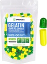XPRSのNutraのサイズ00の空のカプセル- 100の計算の空のゼラチンのカプセル-Pills DIYのカプセルの詰物-Do-It-Yourselfの補足のための満たされた丸薬のゲルの帽子(緑/黄色)
