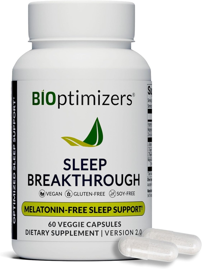 BIOptimizers Sleep Breakthrough Capsules - Natural Support Supplement | Calming Relief Aid for Adults | Non-Habit Forming | 60 Capsules