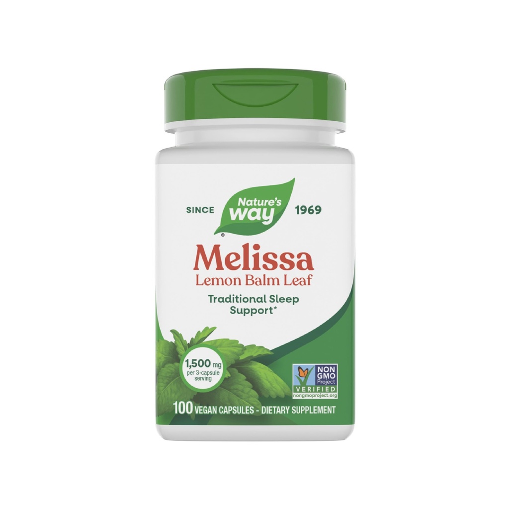 Nature's Way Melissaレモンバームリーフ、伝統的な睡眠サポート*、Melatonin無料、1500mg / 3-カプセルサービング、非GMOプロジェクト検証、100ビーガンカプセル(パッケージ5月Vary)