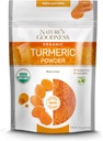 Nature's Goodness Organic Turmeric Powder | 純地カークマルートスパイス | ビタミン・天然抗酸化剤が豊富に配合した生ビーガンターメリッククルクミン | 非GMOグルテンフリー8オンス