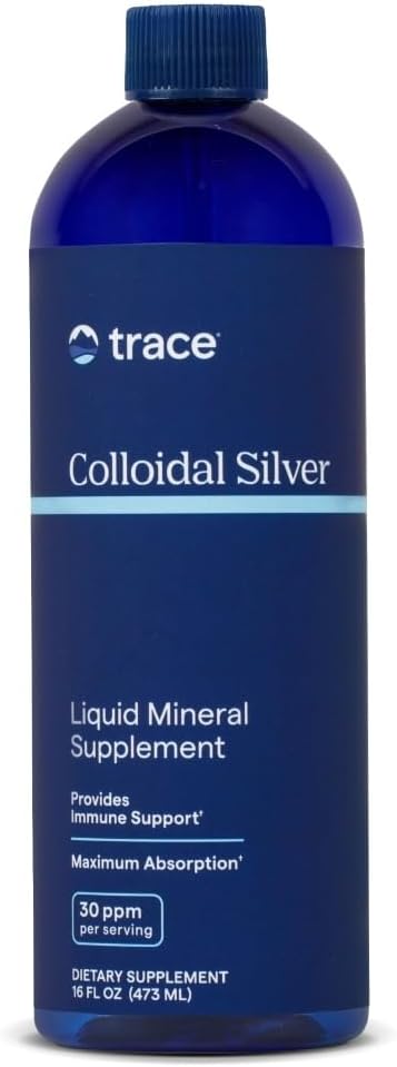 Trace Minerals Colloidal Silver - Liquid Mineral Supplement with Super-Oxygenated Colloidal Silver - Immunity & Overall Health Support - Highly Absorbable Supplement - 16 fl oz (About 48 Servings)