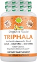 有機Veda Triphalaの粉300のカプセル、1000mg - コロンクレンス、免疫、腸及び消化の健康のための有機性Tripleaの補足 - 全緑の酸化防止剤のAmla、Hariitaki及びBibhitaki - ビーガンPills