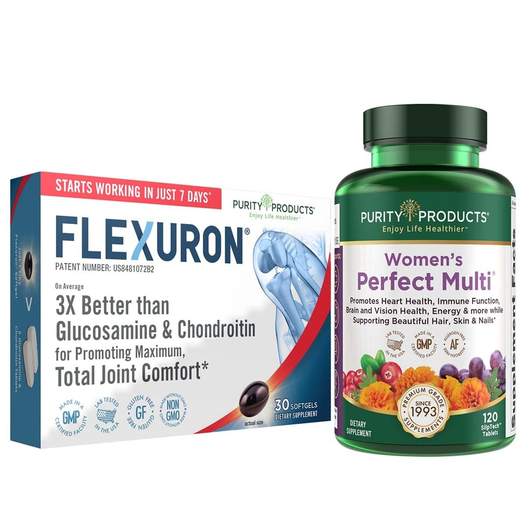 純度プロダクト 束-女性の完全な多+ Flexuronの接合箇所の方式 女性のMultivitamin (サポート 尿路面電車の健康、免疫、骨+多く) - Flexuron (Krillオイル、Hyaluronic酸+多く)